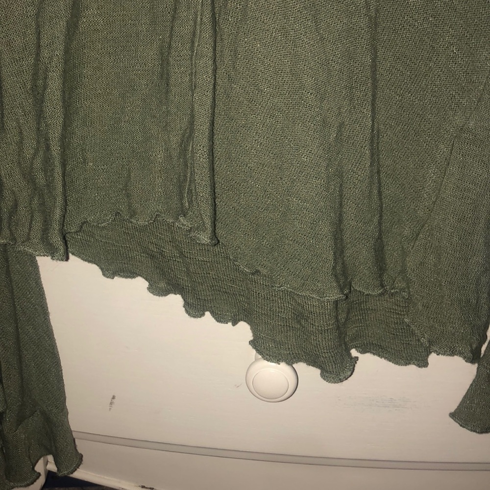 Olive green free people long sleeved top - Picture 3 of 5